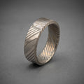 Damascus Stainless Steel Wedding Band — Silver Pattern
