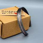 Damascus Steel Cuff Bracelet with Copper Inlay — Viking Bangle