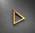 Damascus Steel Triangle Pendant — Minimalist Necklace, view 3