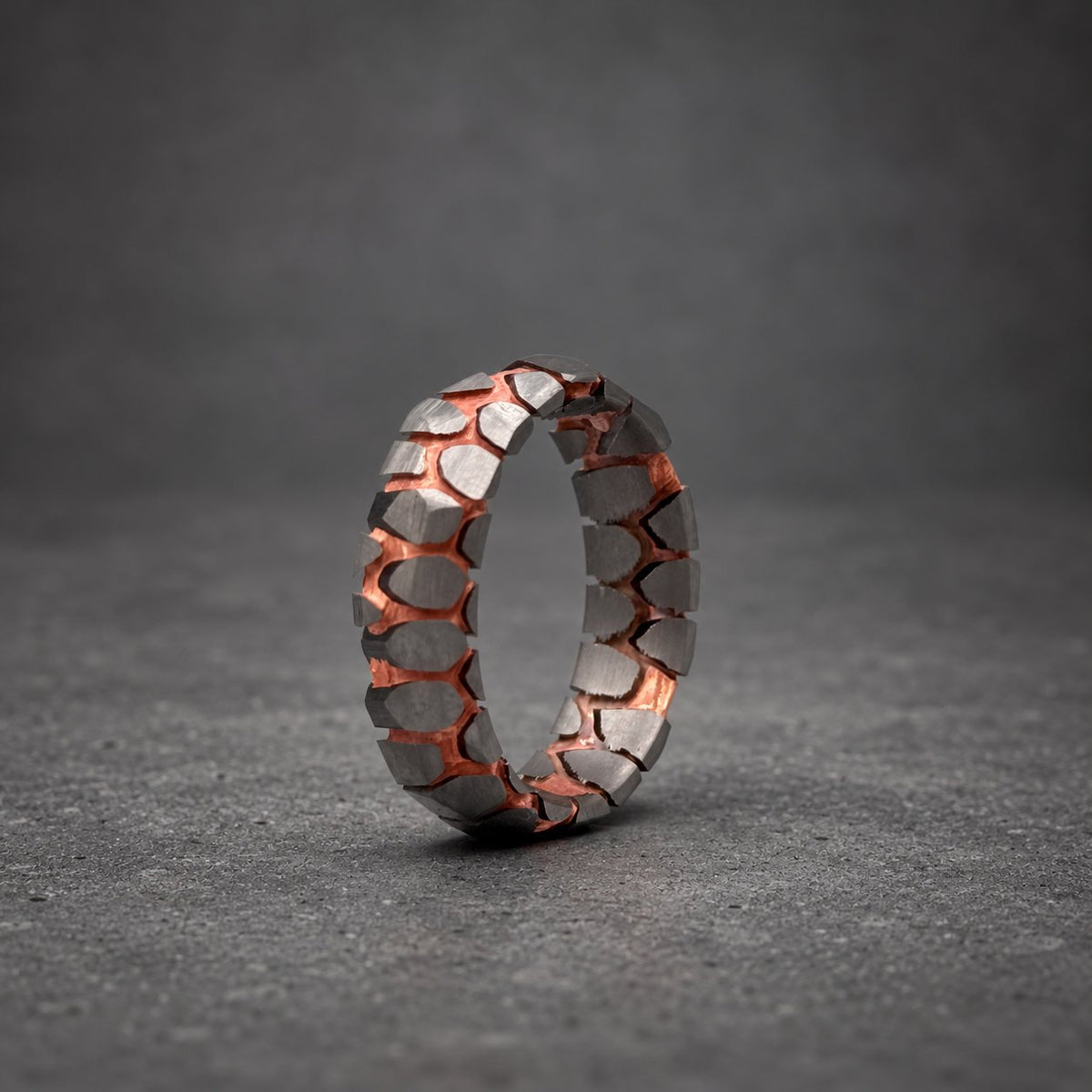 Close-up of superconductor ring showing niobium filaments standing proud of copper