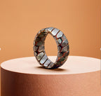 Superconductor Wedding Band — Titanium Niobium Deep Etched