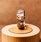 Superconductor Wedding Band — Titanium Niobium Deep Etched