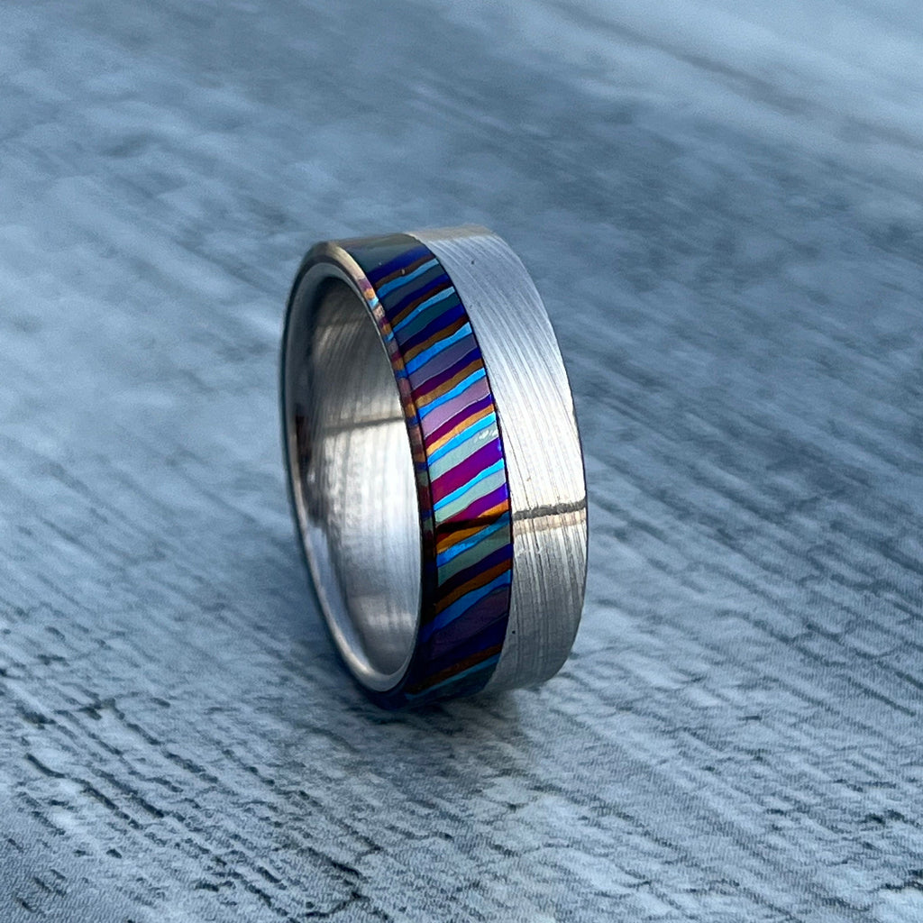 Zircoti and Damasteel Wedding Band
