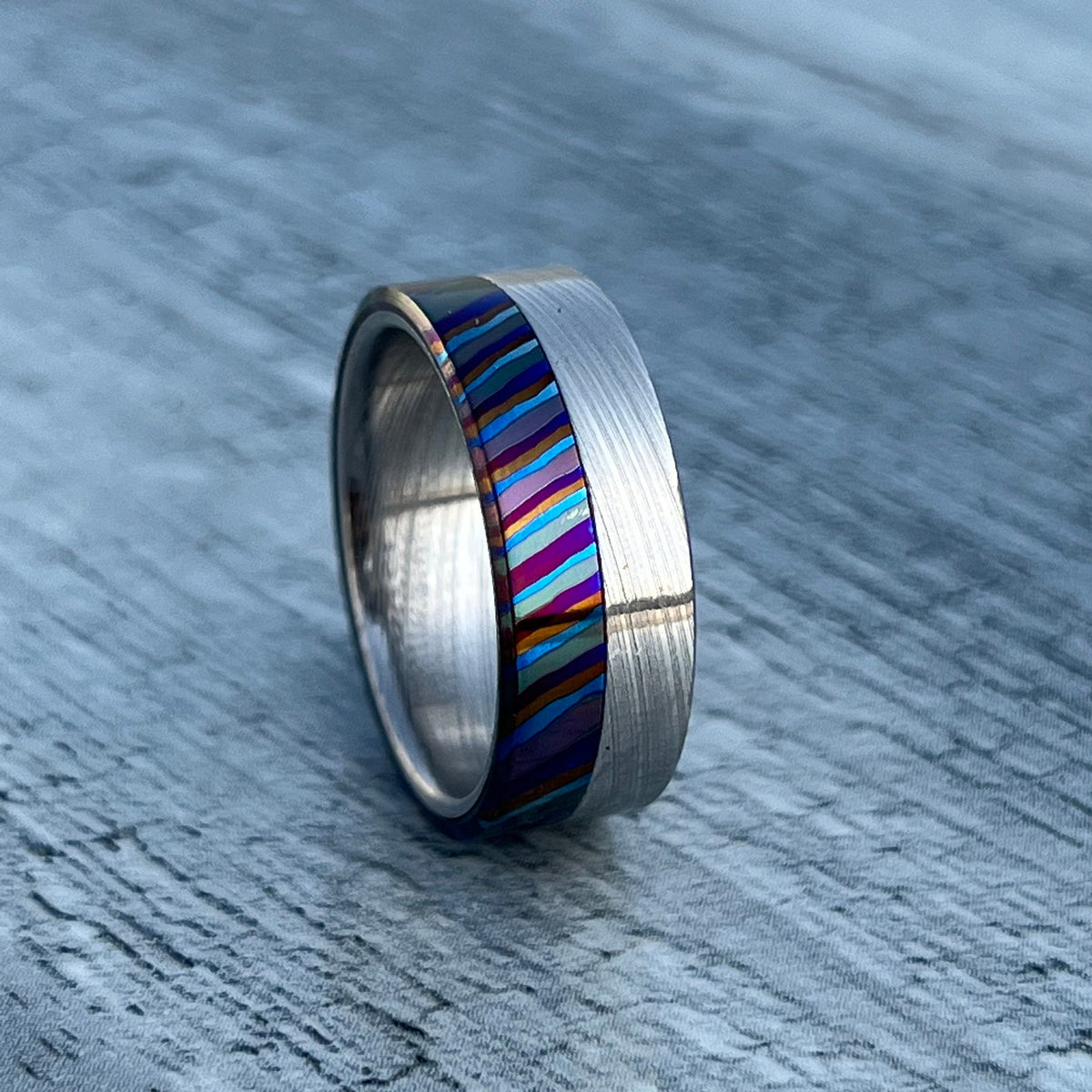 Zircoti and Damasteel Wedding Band