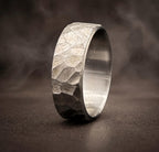 Hammered Titanium Wedding Band — Industrial Minimalist Ring