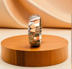 Superconductor Wedding Band — Titanium Niobium Deep Etched