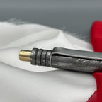 Damascus Steel Bolt Action Pen, Grooved — Viking Style