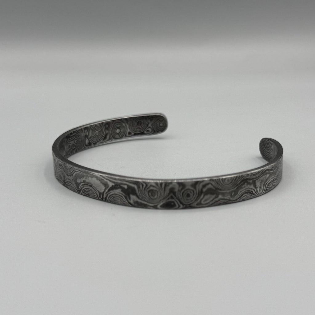 Damascus Steel Cuff Bracelet — Viking Bangle