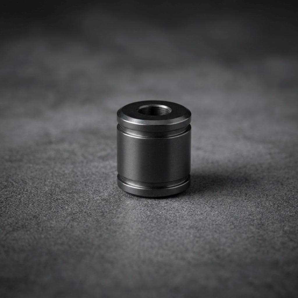 Zirconium Cylinder Lanyard Bead — Black Paracord Knife Bead