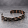 The Architect Copper Damascus Cuff — Diamond Cut, Titanium Twist