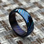 Timascus Wedding Band, Domed — Titanium Damascus Ring