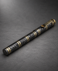 Damascus Steel Fountain Pen with Copper Clip