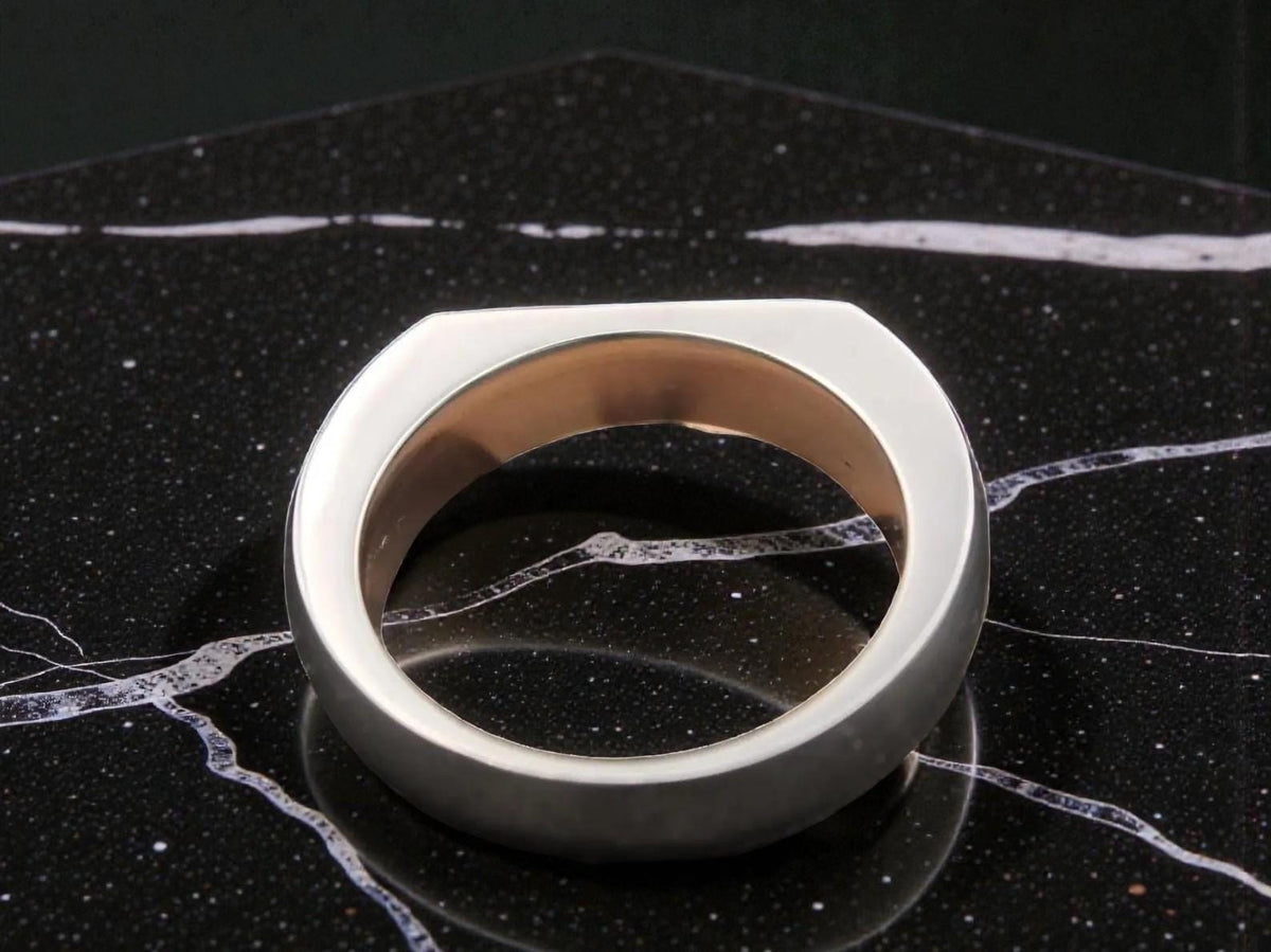 Titanium Signet Ring — Hand Carved Groomsmen Gift