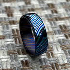 Timascus Wedding Band, Domed — Titanium Damascus Ring