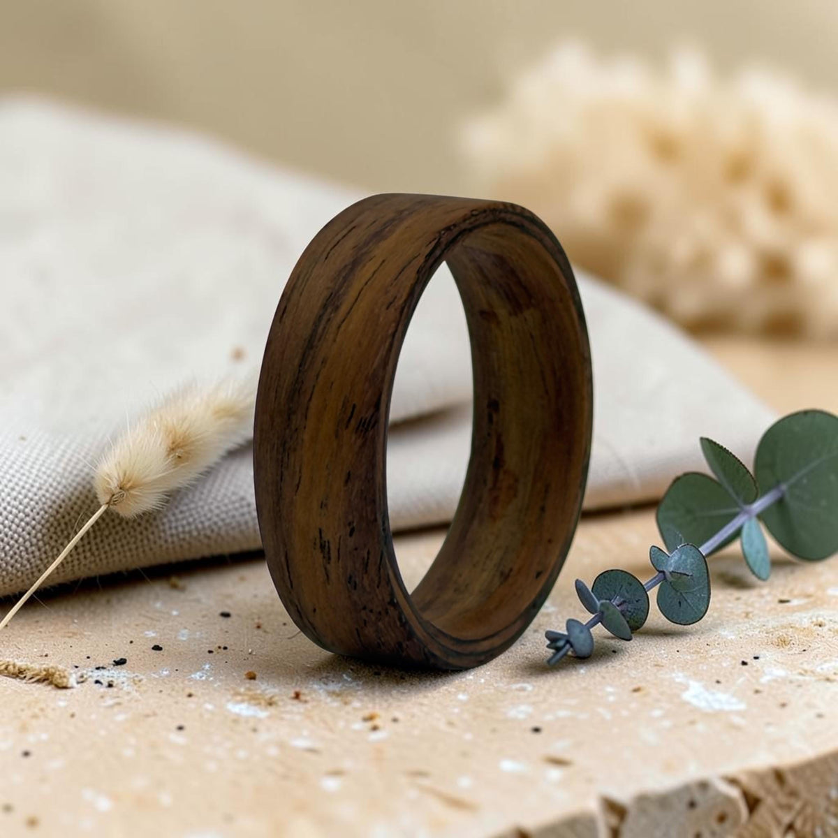 Rosewood Bentwood Ring — Matte Wooden Wedding Band