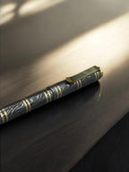 Damascus Steel Fountain Pen with Copper Clip
