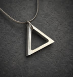 Titanium Triangle Pendant — Boho Minimalist Necklace