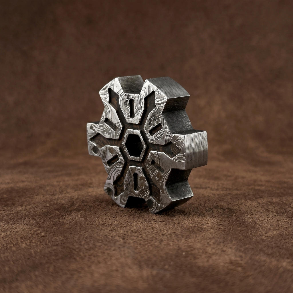 Damascus Steel Time Gear Pendant — Pokémon Charm Necklace