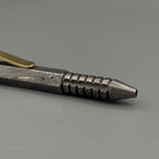 Damascus Steel Hexagonal Bolt Action Pen — Knurled Grip