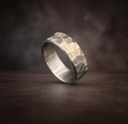 Hammered Titanium Wedding Band — Industrial Minimalist Ring