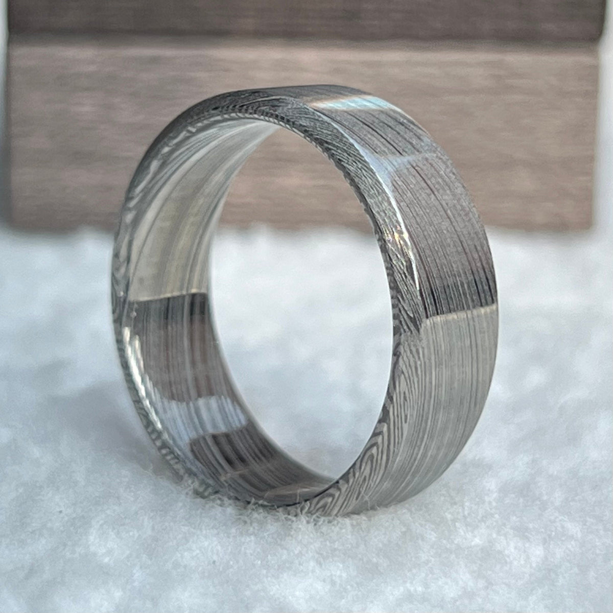 Damascus Stainless Steel Wedding Band — Groomsmen Gift