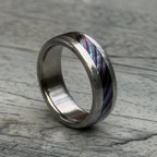 Damasteel and Timascus Wedding Band — Titanium Inlay