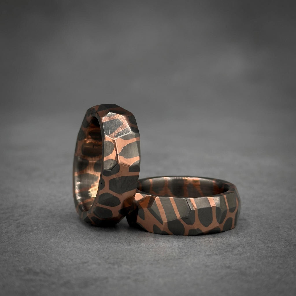 Faceted Superconductor Couple Ring Set — Copper Niobium Honeycomb