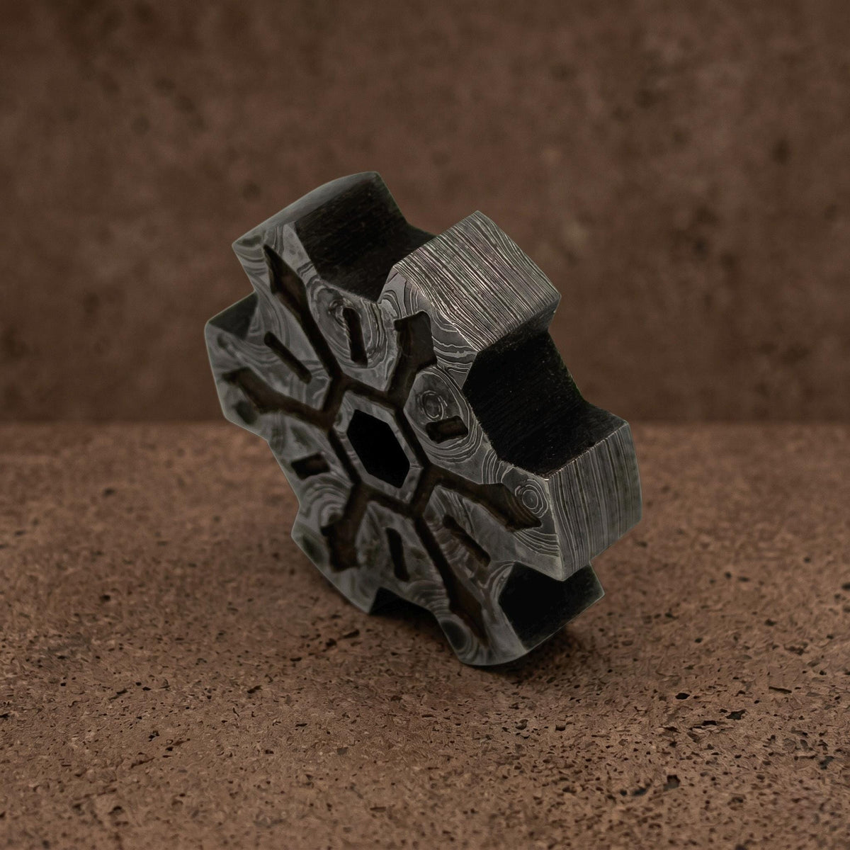 Damascus Steel Time Gear Pendant — Pokémon Charm Necklace