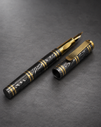 Damascus Steel Fountain Pen with Copper Clip, view 3