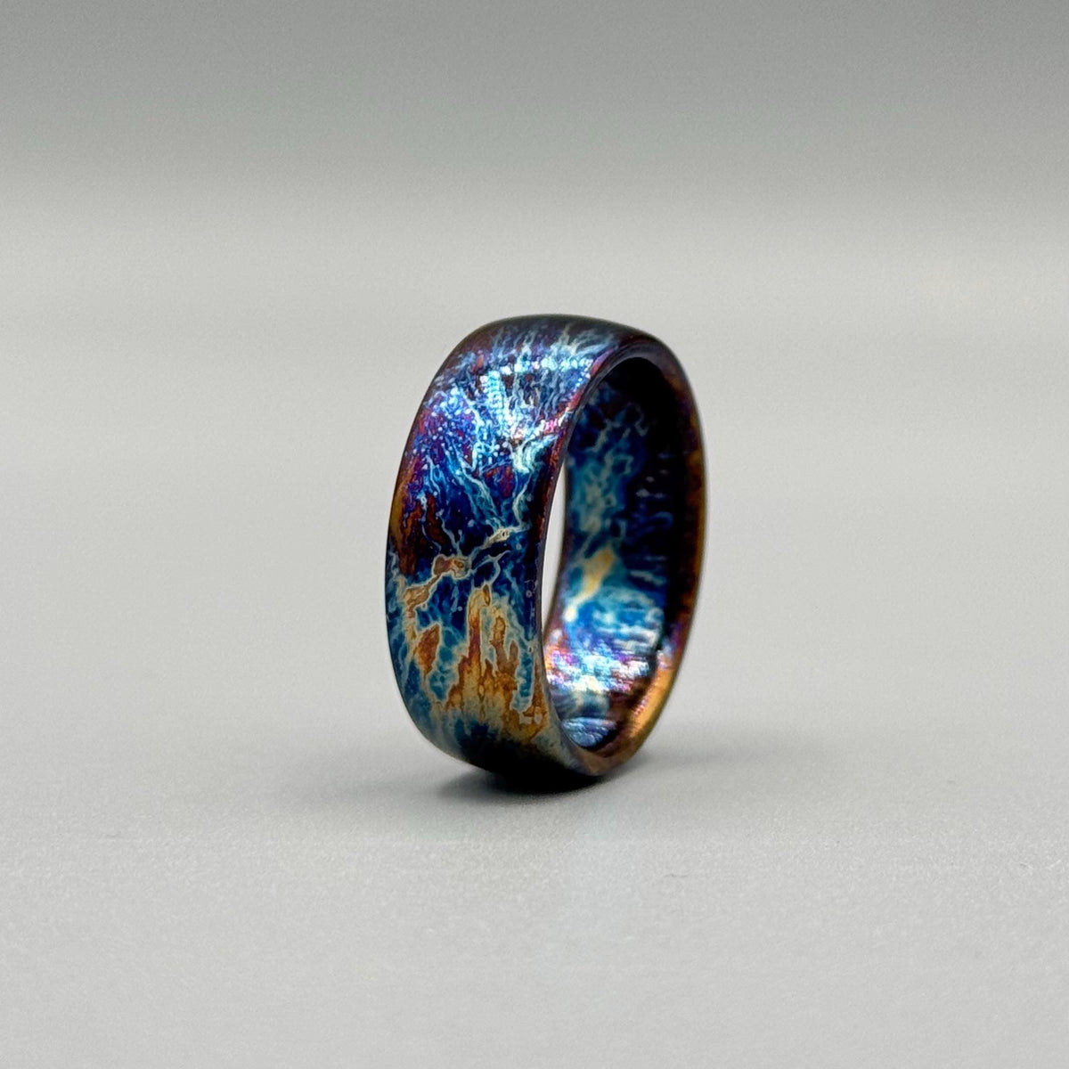 Heat Anodized Titanium Wedding Band — Custom Colorful Ring