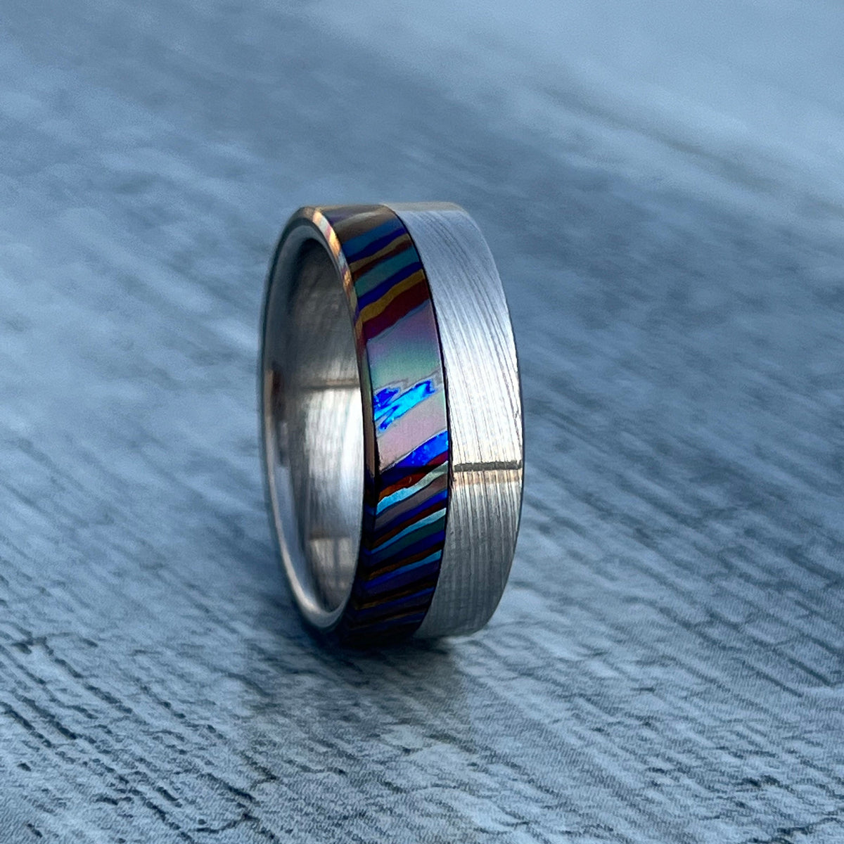 Zircoti and Damasteel Wedding Band
