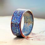 Heat Anodized Titanium Wedding Band — Colorful Pattern