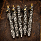 Damascus Steel Hexagonal Ballpoint Pen — Hammered Faces