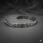Damascus Steel Cuff Bracelet — Simple Minimalist Band
