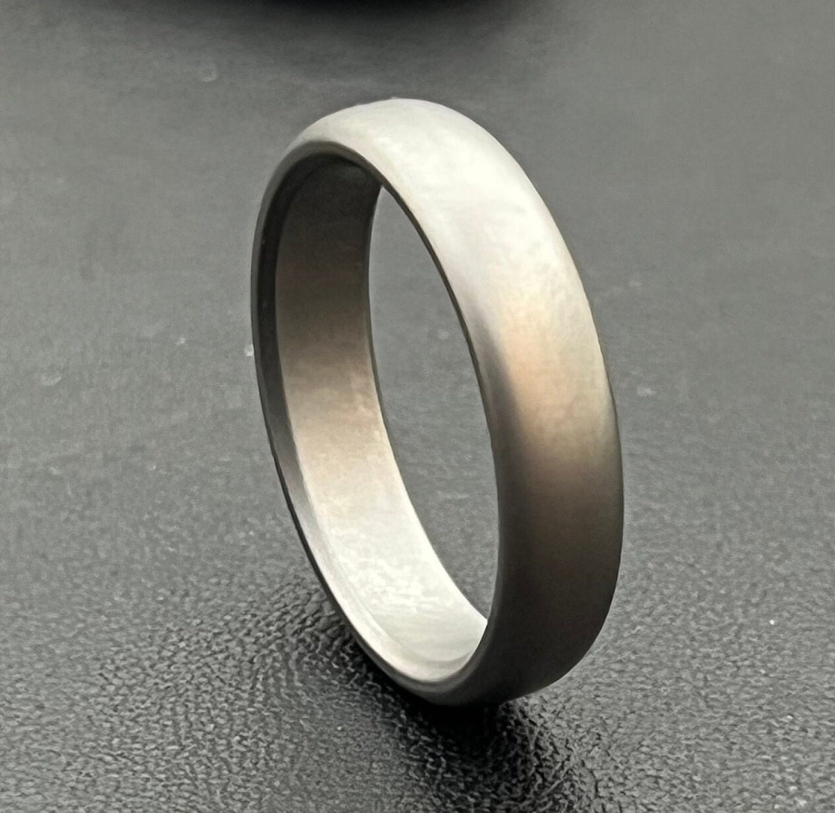 Sand Blasted Titanium Wedding Band — Modern Minimalist Ring