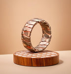 Superconductor Wedding Band — Titanium Niobium Deep Etched