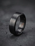 Damasteel Wedding Band — Black Beveled Finish