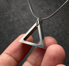 Titanium Triangle Pendant — Boho Minimalist Necklace, view 3