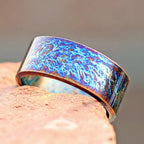 Heat Anodized Titanium Wedding Band — Colorful Pattern
