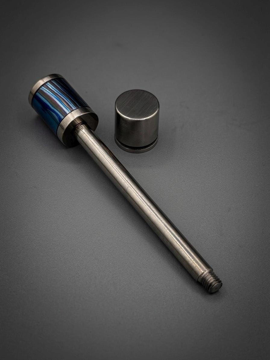 Natural Titanium Spin Stick Bead Holder — Spinning Top