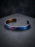 Timascus Cuff Bracelet, 8 mm — Titanium Mokume Viking Bangle