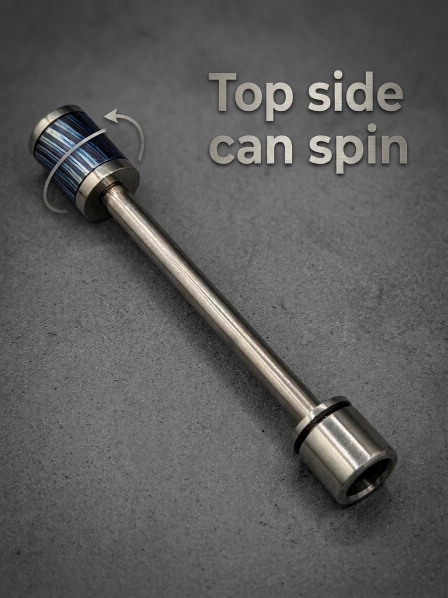 Natural Titanium Spin Stick Bead Holder — Spinning Top
