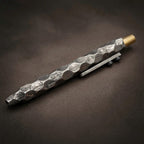 Damascus Steel Hexagonal Ballpoint Pen — Hammered Faces