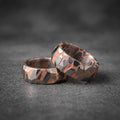 Faceted Superconductor His & Hers Ring Set — Copper Niobium Honeycomb