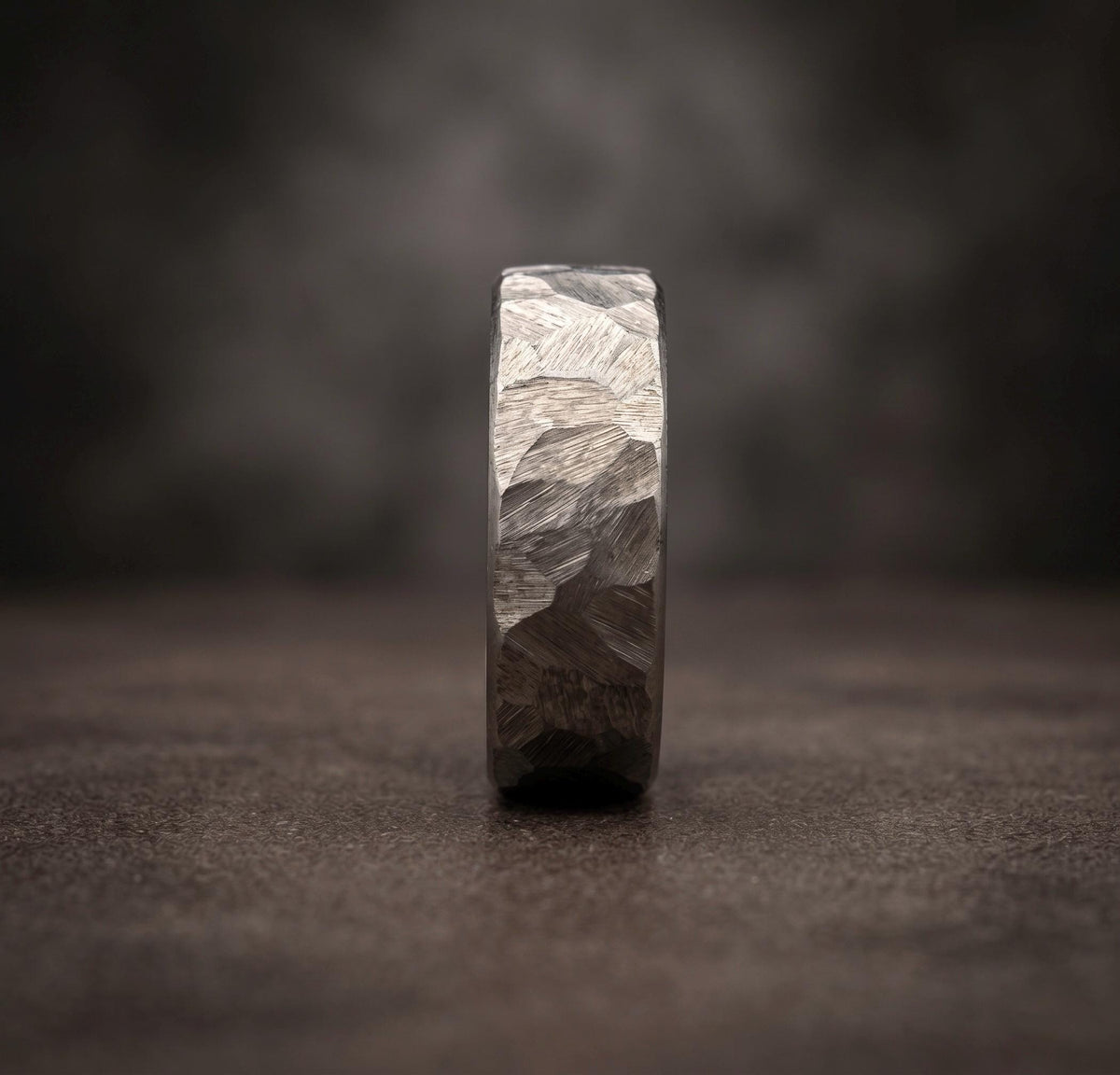 Hammered Titanium Wedding Band — Industrial Minimalist Ring