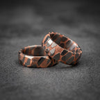 Faceted Superconductor His & Hers Ring Set — Copper Niobium Honeycomb