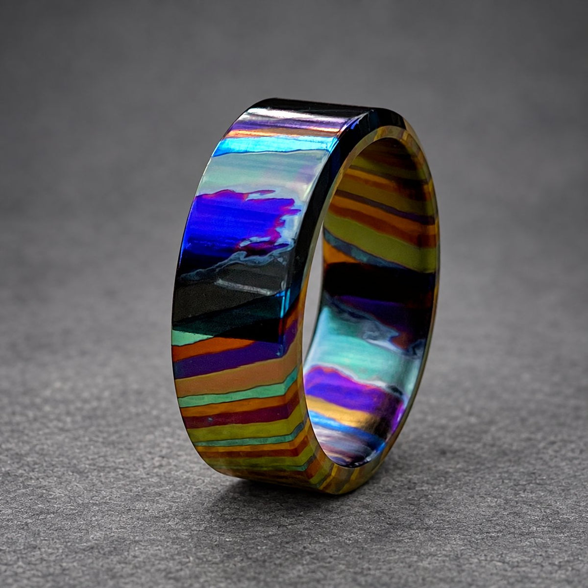 Black Zircuti Band — Customizable Mokuti Wedding Ring, view 2