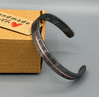 Damascus Steel Cuff Bracelet with Copper Inlay — Viking Bangle