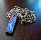 Flame Anodized Titanium Bar Pendant — Colorful Necklace