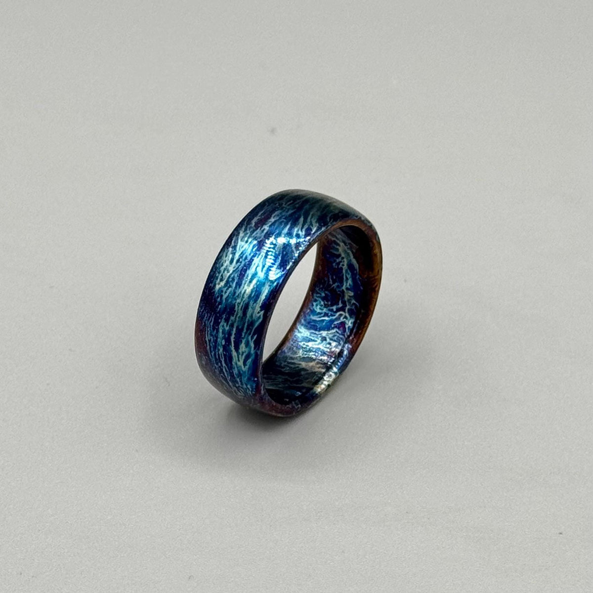 Heat Anodized Titanium Wedding Band — Custom Colorful Ring